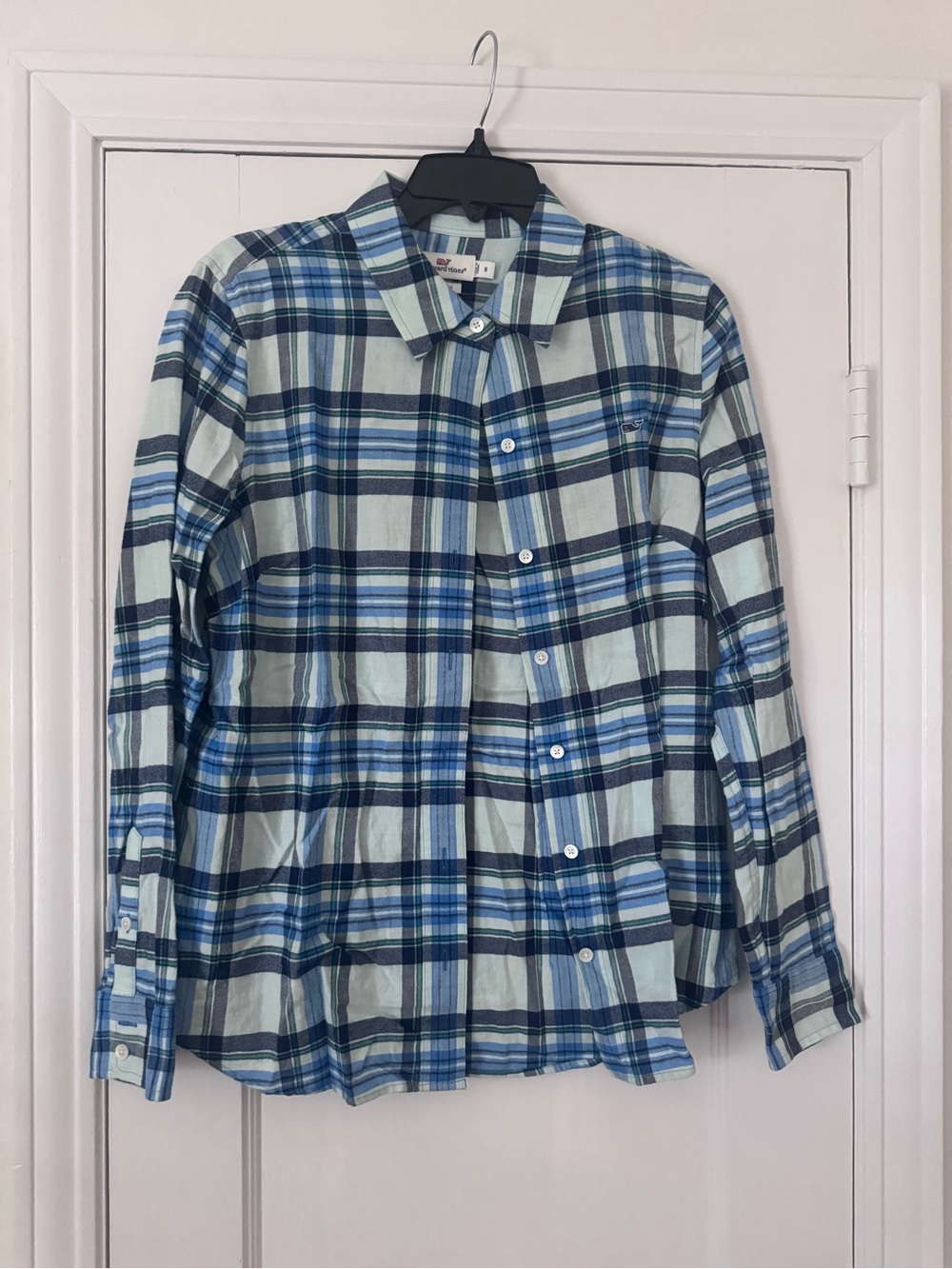 Vineyard Vines Blue Plaid Lightweight Shirt Jacket Size 8